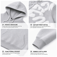 Ensemble homme 3D Foam Puff Print, survêtement oversize avec sweat à capuche et pantalon de jogging, tenue 2 pièces streetwear, logo personnalisé, collection automne