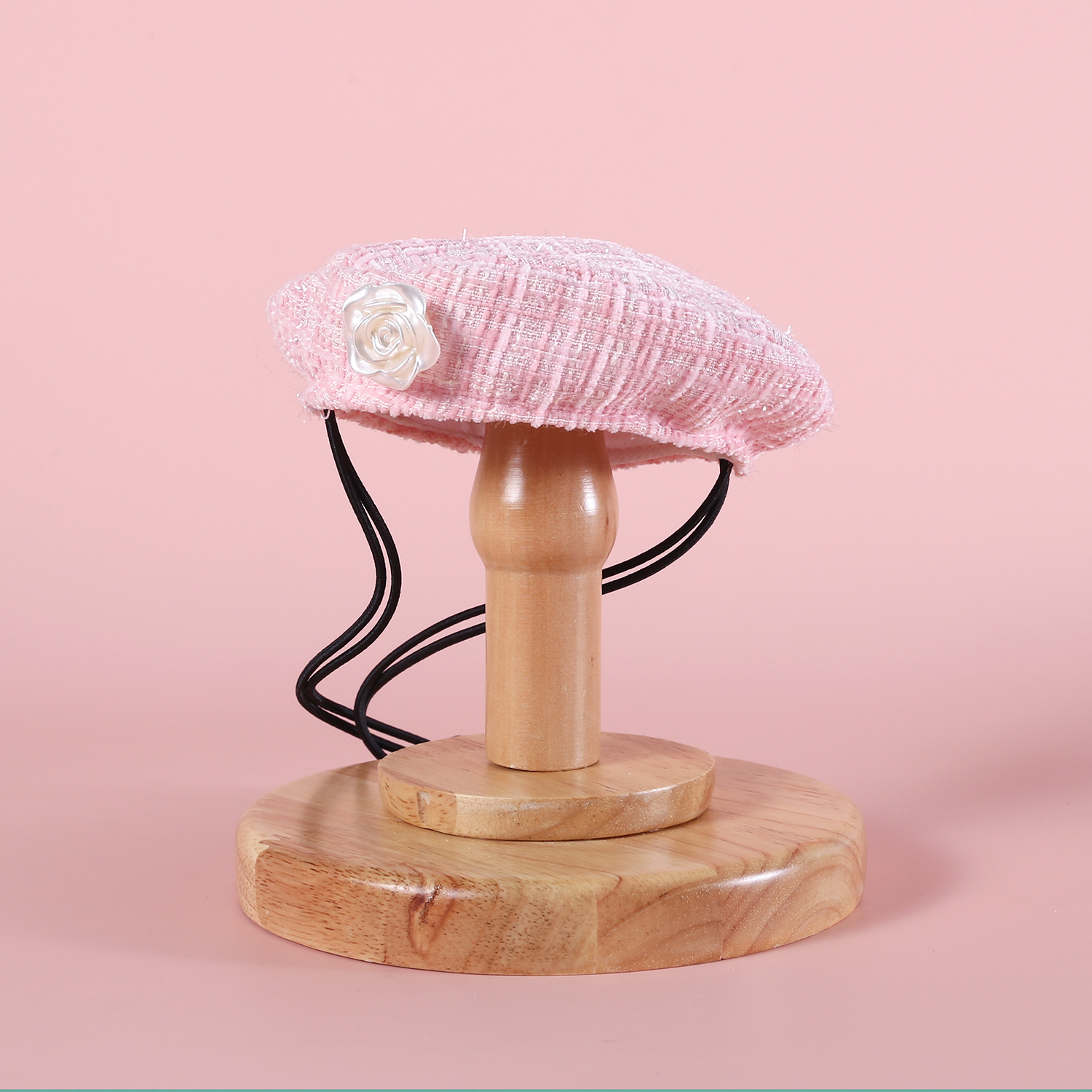 Pink pearl flower hat
