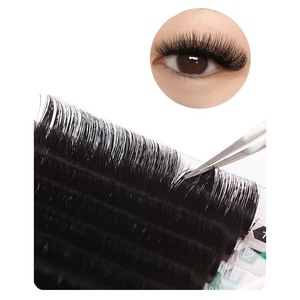 Extensions de cils en velours et cachemire avec logo personnalisé, noir mat, Easy Fan, en soie 0.03, courbure DD, plateaux de volume pour extensions de cils - Product Image 3