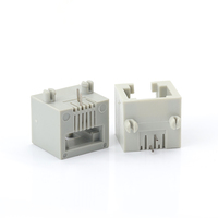 JISJACK 5324 Mini Series Conector de Teléfono RJ11 de un Solo Puerto 6P6C, Conector Jack de Alta Calidad, Material PBT/PA66, Bronce Fosforoso