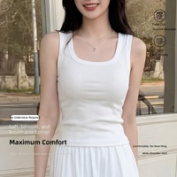 Quadratischer Ausschnitt Tanktop für Damen mit Eingebautem BH, Gepolstertes Ärmelloses Unterhemd, Schlanke Passform Crop Cami aus Viskose-Rayon, Sommer-Top Großhandel OEM