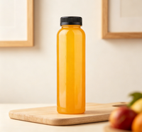 Bouteilles de boisson transparentes jetables personnalisées de 350 ml en PET de qualité alimentaire avec bouchon à vis, marque Junpai, sérigraphiées pour jus et bière