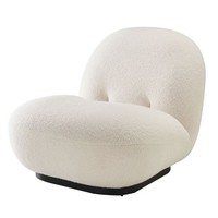 Fauteuil d'appoint en tissu sherpa style crème, en forme de L, rembourrage en éponge haute densité, minimaliste nordique, pivotant, pour salon/chambre