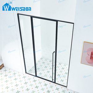 Charnière de haute qualité noir mat 304 acier inoxydable verre trempé salle de bain porte de douche encadrée - Product Image 2