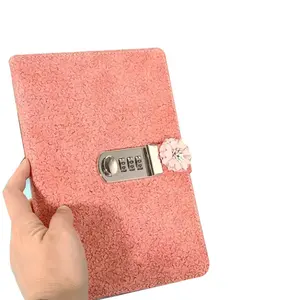 Meist verkaufte Produkte benutzer definierte Farben rosa a5 Softcover Kunstleder 2023 Tagebuch mit Schloss für Mädchen