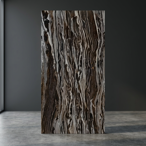 Azulejos de Porcelana Esmaltada Brillante para Pared y Suelo, Color Marrón Plazzo, 600x1200mm, Aspecto de Piedra, 8.5mm - Product Image 4