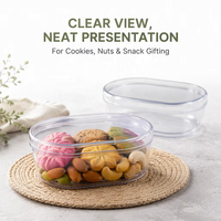 Boîte d'emballage carrée en plastique PS de qualité alimentaire JNH personnalisée, épaisseur 430 ml, multi-usages pour gâteaux, mariages, mousses, noix, artisanat
