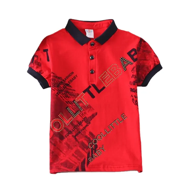 Toptan moda çocuk giyim yaz çocuklar 1-5 yıl Polo tişört pamuklu üst giyim erkek T-Shirt