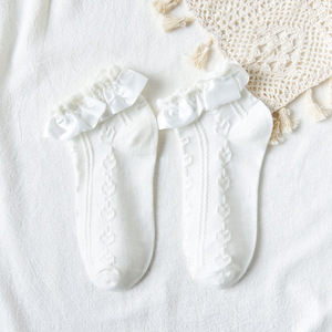 Chaussettes Kawaii mignonnes pour filles Chaussettes à volants pour femmes <span class=keywords><strong>Lolita</strong></span> Princesse Style Chaussettes à froufrous Calcetines De <span class=keywords><strong>La</strong></span> Mujer Femme Chaussettes - Product Image 6