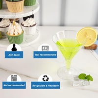 Verre à cocktail jetable en plastique PS Tengqun, 180 ml/6 oz, verre à vin rouge haut pour fêtes, vente en gros usine