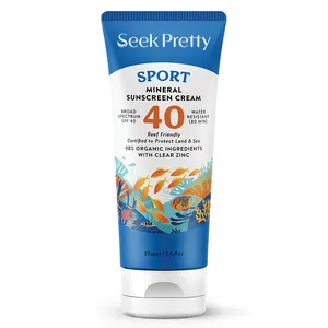 SPF50 PA +++ UVA UVB 보호 수화 방수 경량 전신 리프 안전 스포츠 미네랄 자외선 차단제 크림