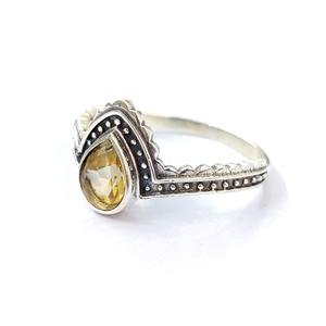 Bague en citrine de la meilleure qualité, en argent sterling 925, bague en pierres précieuses, citrine, collection artisanale, bagues fines, bijoux en argent, prix de gros - Product Image 4