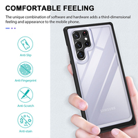 Coque de téléphone transparente en acrylique antichoc pour S22 ultra, 3 en 1, coque de téléphone transparente en PC TPU pour Samsung Galaxy S22 S21