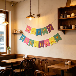 Ghirlanda Party Love Buon Compleanno Tonalità Pastello Lettere Dorate in Rilievo Plastica Fai da Te 16 Pezzi 4M - Product Image 6