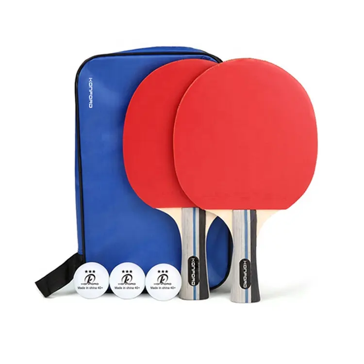 China Made Hot Pingpong Set 2 Bat 3 Ballen Tafeltennis Kit Custom Logo Print Ping Pong Paddle
