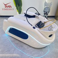 Lit de massage japonais de luxe pour spa capillaire, unité de lavage de cheveux électrique avec réservoir d'eau intégré