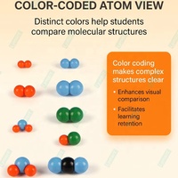 Kit de chimie STEM 38 pièces pour enseignants et étudiants, modèle de remplissage spatial moléculaire proportionnel H C N O CL