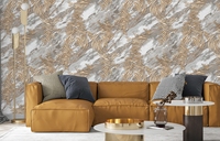 Nouveau design de papier peint floral en PVC gaufré 3D Décoration intérieure étanche pour le salon et l'hôtel