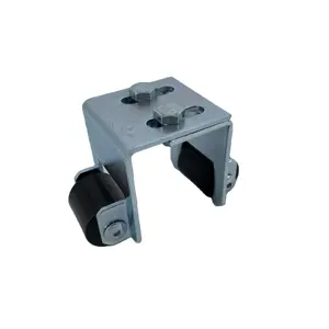 galvanized steel Adjustable gate end stop with two nylon rollers for sliding cantilever gate