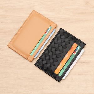 Sheep Leather Card <b>Holder</b> for Men and Women Factory Business Card <b>Holder</b> <b>Wallets</b> Genuine Leather Woven Credit Card <b>Wallet</b> - Product Image 3