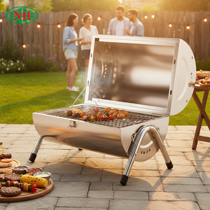 Outdoor Charcoal Stainless Steel <strong>Barrel</strong> Smoker Portable <strong>BBQ</strong> - Product Image 1