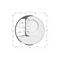 Maison capsule spatiale ronde haut de gamme en forme de pomme, conteneur habitable compact, micro-maison minuscule avec conception modulaire premium 4,4*4,4m