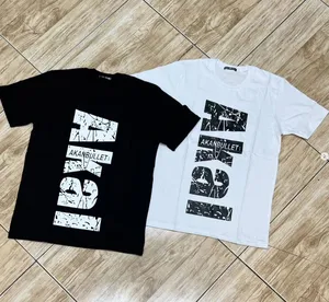 230GSM YKH yüksek kaliteli T-shirt kısa kollu erkek pamuk özel boy o-boyun T-shirt özel kendi Logo T-shirt erkekler için