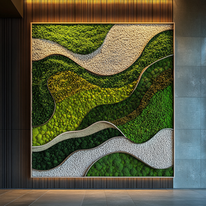 Pared de musgo de tamaño libre personalizado, paneles de musgo acústicos para interiores de alta calidad, arte de musgo grande, decoración del hogar, restaurante en vivo preservado - Product Image 3