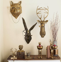 Sculptures murales abstraites en résine, style Art Déco, représentant des têtes d'animaux, pour la décoration du salon et de la chambre, idée cadeau