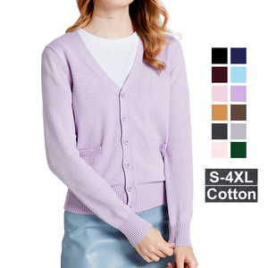 Cappotto stile Preppy Casual Casual in cotone 100% in cotone a maniche lunghe <span class=keywords><strong>Cardigan</strong></span> maglione lavorato a maglia da donna - Product Image 3