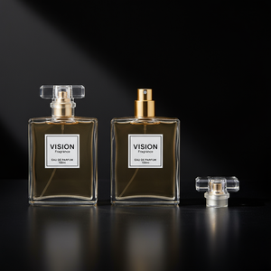 Flacon de parfum carré en verre personnalisé à faible MOQ, 30/50/100 ml, avec bouchon en liège, vaporisateur, emballage cadeau Le Decant <span class=keywords><strong>Labo</strong></span> - Product Image 4