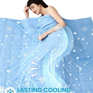 Couverture lestée en bambou tricoté avec logo personnalisé, tissage lourd, rafraîchissante pour l'été, pour l'anxiété, 10/15/20/25 Lbs - Product Image 1