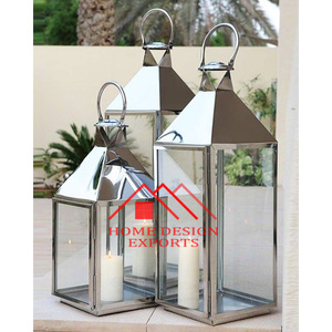 Hogar y hoteles Venta al por mayor Precio bajo Acero Vela Piso Linterna Acero inoxidable Piso Vela Linterna para la decoración de la boda - Product Image 1