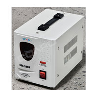 Stabilisateur de tension automatique monophasé SDR-2000VA de type relais/microprocesseur, régulateur AVR 220/230VAC, affichage LED, CE RoHS
