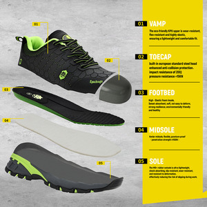 Новые защитные ботинки с индивидуальной резиновой подошвой MD, стальным носком, ударопрочные, антипрокольные, нескользящие, износостойкие, дышащие - Product Image 6