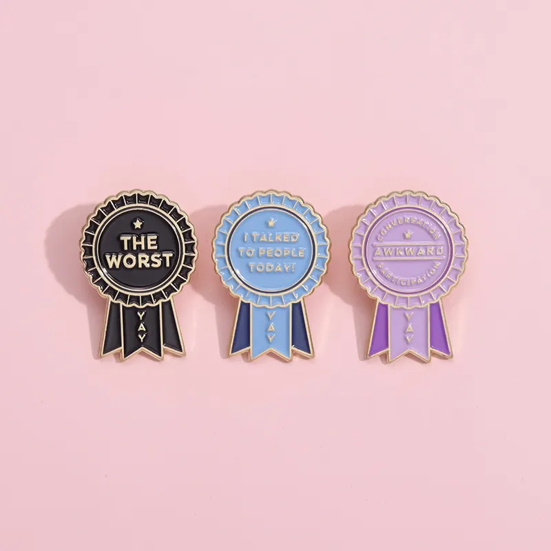 Awkward Pior Medalha Broches Badge Citações sarcástico Esmalte Engraçado Pinos Collar Lapel Badge Jóias Pin para Mochila Chapéu