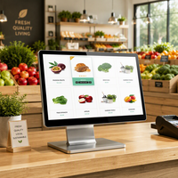 Terminal de point de vente tout-en-un du fabricant, matériel de point de vente, écran 15,6 pouces en aluminium sans ventilateur, Windows 10/11 pour système de point de vente de magasin d'alimentation santé