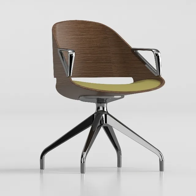 Современный роскошный эргономичный деревянный регулируемый вращающийся стул, фанерный офисный стул из гибкого дерева, домашний офисный стул с отделкой краской