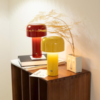 Lampe de chevet LED moderne en fer, design champignon, rechargeable, avec variateur de trois couleurs pour chambre à coucher