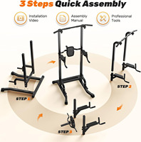 Station de musculation multifonctionnelle Iron Power Tower : Barre de traction et station de dips réglable en hauteur pour entraînement à domicile