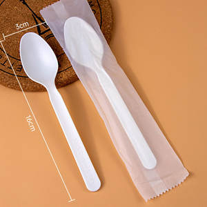 Kits de Cubiertos Biodegradables y Compostables de PLA (Tenedor, Cuchara, Cuchillo, Servilleta 4 <span class=keywords><strong>en</strong></span> 1), Utensilios Desechables Sin Plástico para Bodas, Fiestas y Barbacoas - Product Image 4