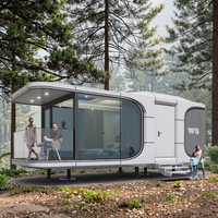 Maison Capsule Mobile Démontable en Acier Préfabriqué, Design Luxueux et Moderne, Portable, pour Usage Hôtelier Rapide