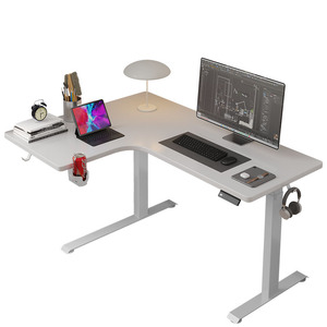 Bằng Gỗ Modular Kính Thiên Văn Kim Loại Bàn Văn Phòng Điện Chiều Cao Có Thể Điều Chỉnh Một Động Cơ 2-Giai Đoạn Hình Chữ L Ergonomic Máy Tính Trò Chơi Bàn - Product Image 6