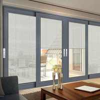 Fenêtre à volet coulissant horizontal moderne en aluminium à rupture de pont thermique certifiée AS2047 avec double vitrage trempé
