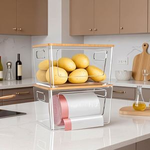 Extra Large Trash Bag Dispenser Roll Holder Trash Bag Holder with <b>Lid</b> Acrylic Trash Bag Holder Organizer Wall Mount - Product Image 4