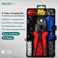 Kit de pince à sertir Gocel 1200 pièces pour boîtier de terminaison E-Tube, ensemble de sertisseurs de cosses de câble 0,25-10 mm², 8 tailles, isolés en PVC