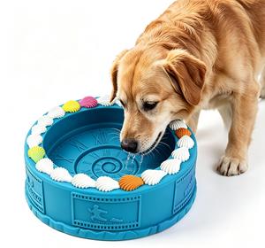 Non-Toxic Food Grade Natural Rubber Pet Bowl Slow <b>Feeder</b> Cake Design Dog <b>Cat</b> Feeding Bowl Safe - Product Image 1