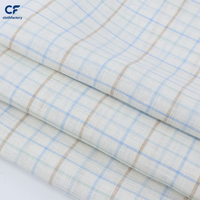 Tissu en lin à carreaux 120 G, teint en fil, style printemps-été et automne, chemise et jupe simples, fabriqués en lin pur sélectionné par des experts.