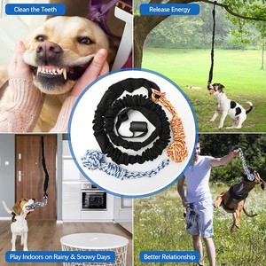 Eco-Friendly Nylon Pets Chewing Ball Bungee Hanging <b>Exercise</b> Outdoor Blend Dogs Muscle Building <b>Rope</b> Interactive Toy - Product Image 5
