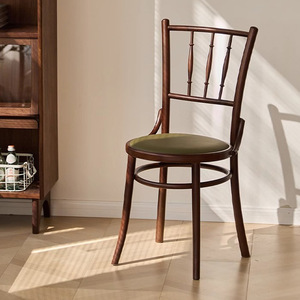 Silla de Comedor de Madera de Haya Antigua Estilo Harajuku, Retro y Nostálgica, con Respaldo, para Muebles del Hogar y Uso en Cafeterías - Product Image 1